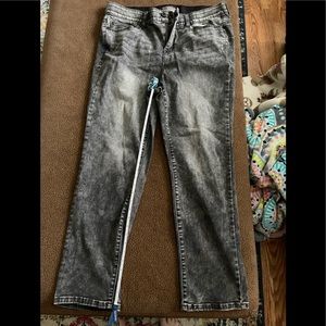 Torrid Bombshell acid washed black jeans. Inseam is on third picture.